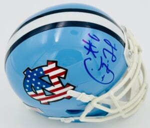 CALEB HENDERSON SIGNED NORTH CAROLINA TARHEELS USA MINI HELMET AUTOGRAPH K1