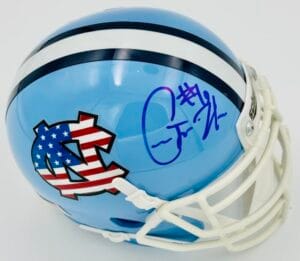 CALEB HENDERSON SIGNED NORTH CAROLINA TARHEELS USA MINI HELMET AUTOGRAPH J6