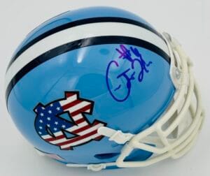 CALEB HENDERSON SIGNED NORTH CAROLINA TARHEELS USA MINI HELMET AUTOGRAPH J4