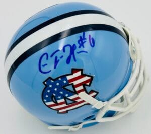 CALEB HENDERSON SIGNED NORTH CAROLINA TARHEELS USA MINI HELMET AUTOGRAPH J9