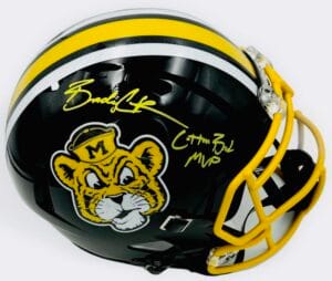 BRADY COOK SIGNED MISSOURI TIGERS SAILOR TIGER FULL SIZE REP HELMET BECKETT J117