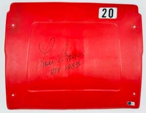 LOU BROCK SIGNED BUSCH STADIUM SEATBACK #20 ST LOUIS CARDINALS AUTOGRAPH BAS K48