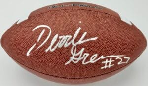 DERRICK GREEN SIGNED OFFICIAL SIZE NIKE FOOTBALL MICHIGAN WOLVERINES TCU COA J2