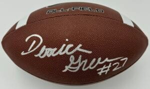 DERRICK GREEN SIGNED OFFICIAL SIZE NIKE FOOTBALL MICHIGAN WOLVERINES TCU COA J1