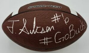 TORRANCE GIBSON SIGNED NIKE SPIRAL TECH FOOTBALL OHIO STATE BUCKEYES COA J3