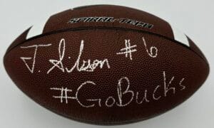 TORRANCE GIBSON SIGNED NIKE SPIRAL TECH FOOTBALL OHIO STATE BUCKEYES COA J1