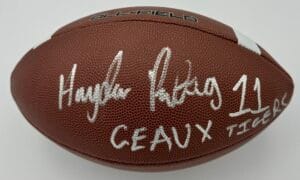 HAYDEN RETTIG SIGNED FULL SIZE NIKE SPIRAL TECH FOOTBALL LSU TIGERS AUTOGRAPH J1