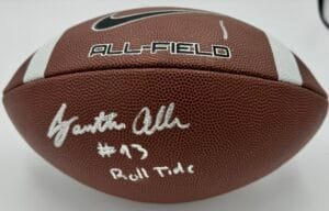 JONATHAN ALLEN SIGNED OFFICIAL SIZE NIKE FOOTBALL ALABAMA CRIMSON TIDE COA J2