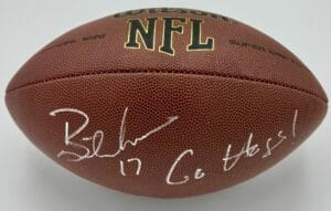 BRANDON MITCHELL SIGNED NFL FOOTBALL ARKANSAS RAZORBACKS HOGS AUTOGRAPH J1