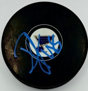 PETTERI LINDBOHM SIGNED ST. LOUIS BLUES HOCKEY PUCK FINLAND AUTOGRAPH COA K1