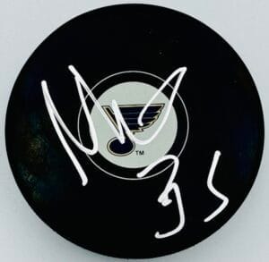NIKLAS LUNDSTROM SIGNED ST. LOUIS BLUES HOCKEY PUCK TEAM SWEDEN AUTOGRAPH COA J2