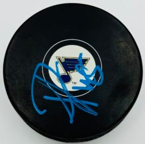 PETTERI LINDBOHM SIGNED ST. LOUIS BLUES HOCKEY PUCK FINLAND AUTOGRAPH COA J4