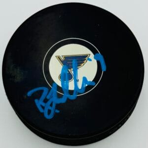 ROBBY FABBRI SIGNED ST. LOUIS BLUES HOCKEY PUCK RED WINGS DUCKS AUTOGRAPH K4