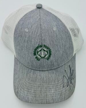 HIDEKI MATSUYAMA SIGNED MEMORIAL TOURNAMENT FLAG HAT 2024 PARIS OLMPICS BAS K60