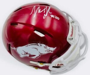 LANDON JACKSON SIGNED ARKANSAS RAZORBACKS MINI HELMET HOGS AUTOGRAPH BECKETT J38