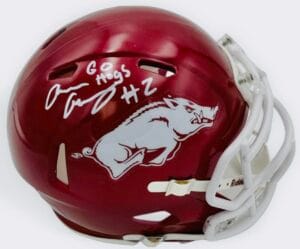 ANDREW ARMSTRONG SIGNED ARKANSAS RAZORBACKS MINI HELMET AUTOGRAPH BECKETT BAS K46