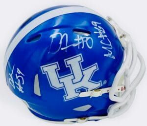 DEONE WALKER D'ERYK JOHNSON MARQUES COX SIGNED KENTUCKY WILDCATS MINI HELMET BAS K43
