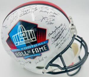 JIM BROWN DAN MARINO JOE MONTANA JERRY RICE SIGNED HALL OF FAME FULL SIZE HELMET
