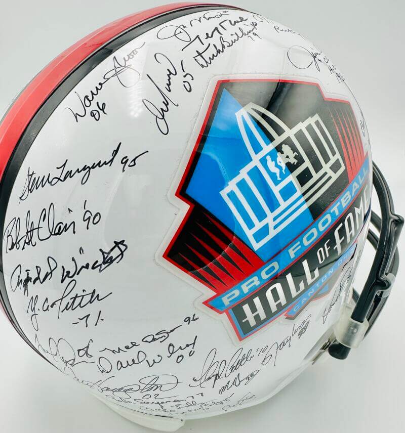 Jim Brown Dan Marino Joe Montana Jerry Rice Signed Hall Of Fame Full Size Helmet - Image 2