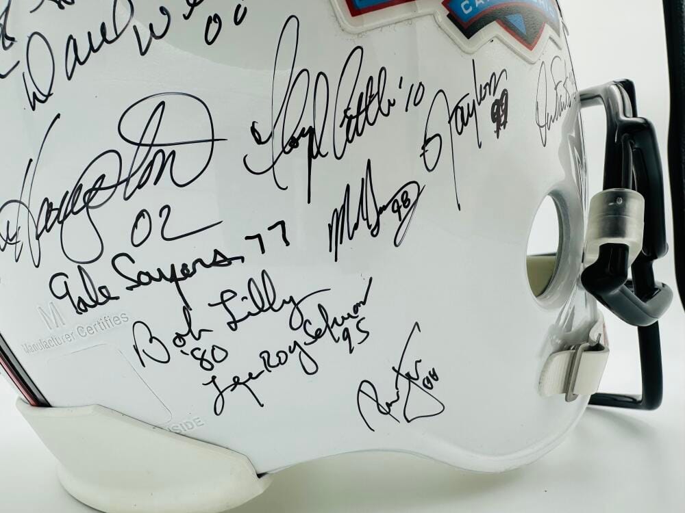 Jim Brown Dan Marino Joe Montana Jerry Rice Signed Hall Of Fame Full Size Helmet - Image 5