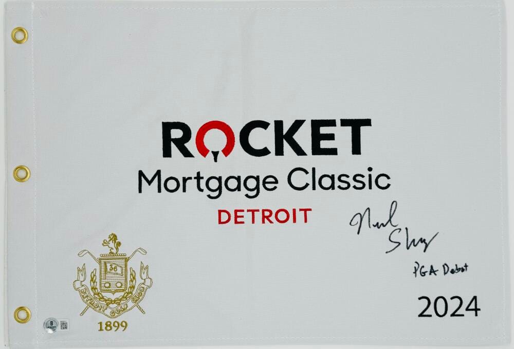 NEAL SHIPLEY SIGNED ROCKET MORTGAGE CLASSIC SIGNED GOLF FLAG AUTOGRAPH BAS K13