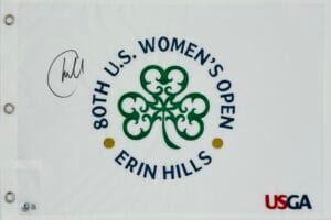 CHARLEY HULL SIGNED 2025 WOMENS U.S. OPEN GOLF FLAG OLYMPICS AUTOGRAPH BAS K10