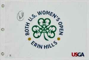 CHARLEY HULL SIGNED 2025 WOMENS U.S. OPEN GOLF FLAG OLYMPICS AUTOGRAPH BAS K11