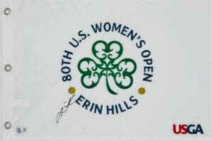 LYDIA KO SIGNED 2025 WOMENS U.S. OPEN GOLF FLAG OLYMPICS AUTOGRAPH BAS K05