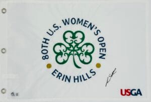 LYDIA KO SIGNED 2025 WOMENS U.S. OPEN GOLF FLAG OLYMPICS AUTOGRAPH BAS K06