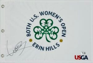 HINAKO SHIBUNO SIGNED 2025 WOMENS U.S. OPEN GOLF PIN FLAG LPGA AUTOGRAPH BAS K04