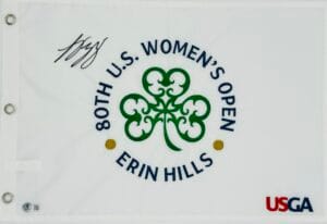 ROSE ZHANG SIGNED 2025 WOMENS U.S. OPEN GOLF FLAG ERIN HILLS AUTOGRAPH BAS K97