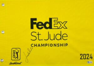 JORDAN SPIETH SIGNED 2024 FEDEX ST JUDE CHAMPIONSHIP GOLF PIN FLAG PGA BAS K70