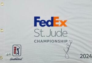 JORDAN SPIETH SIGNED 2024 FEDEX ST JUDE CHAMPIONSHIP GOLF PIN FLAG PGA BAS K68