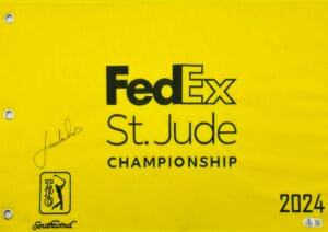 JORDAN SPIETH SIGNED 2024 FEDEX ST JUDE CHAMPIONSHIP GOLF PIN FLAG PGA BAS K67