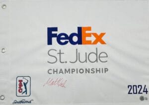 MATT FITZPATRICK SIGNED 2024 FEDEX ST JUDE CHAMPIONSHIP GOLF PIN FLAG BAS K732