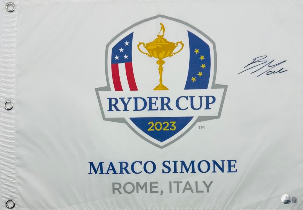 ROBERT MACINTYRE SIGNED 2023 RYDER CUP GOLF PIN FLAG 2024 BMW AUTOGRAPH BAS K720