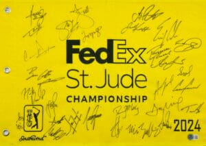 2024 FEDEX ST. JUDE CHAMPIONSHIP SIGNED GOLF FLAG DENNY MCCARTHY DUNLAP BAS K292