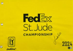 JORDAN SPIETH SIGNED 2024 FEDEX ST JUDE CHAMPIONSHIP GOLF PIN FLAG BAS J772