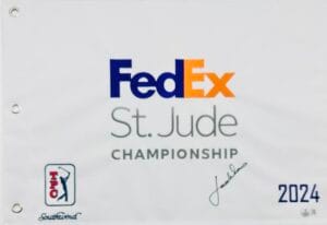 JORDAN SPIETH SIGNED 2024 FEDEX ST JUDE CHAMPIONSHIP GOLF PIN FLAG BAS J771