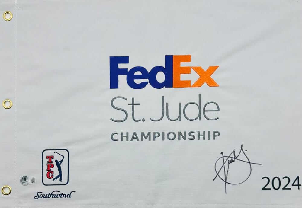 XANDER SCHAUFFELE SIGNED 2024 FEDEX ST JUDE CHAMPIONSHIP GOLF PIN FLAG BAS J765