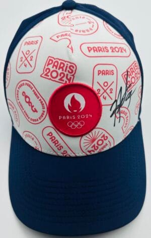 HIDEKI MATSUYAMA SIGNED 2024 PARIS OLYMPICS GOLF HAT BRONZE MEDAL JAPAN BAS K800