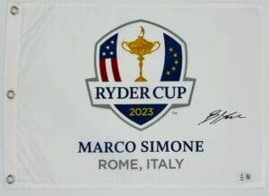 ROBERT MACINTYRE SIGNED 2023 RYDER CUP GOLF PIN FLAG 2024 BMW AUTOGRAPH BAS K617