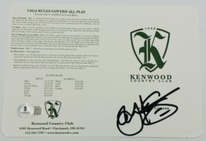 YUKA SASO SIGNED KENWOOD COUNTRY CLUB GOLF SCORECARD LPGA AUTOGRAPH BAS K602