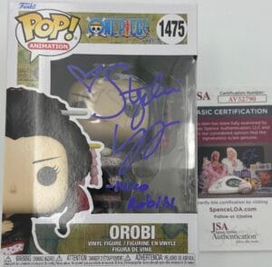 STEPHANIE YOUNG SIGNED OROBI FUNKO POP 1475 NICO ROBIN ANIME AUTOGRAPH JSA 790