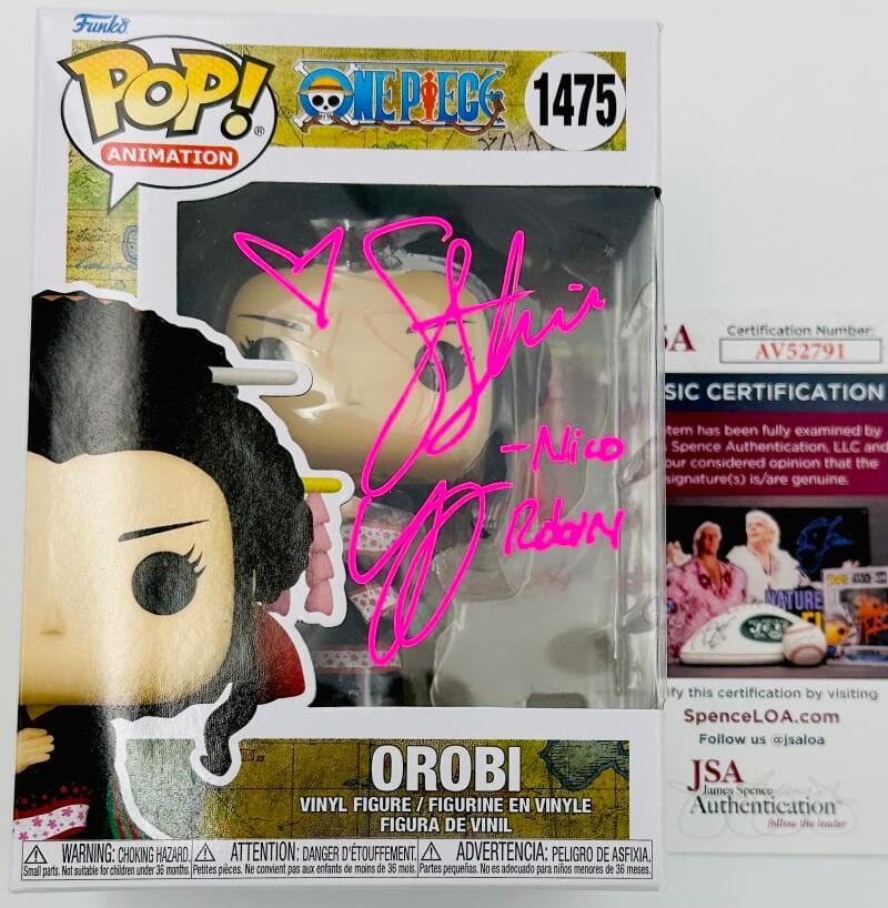 STEPHANIE YOUNG SIGNED OROBI FUNKO POP 1475 NICO ROBIN ANIME AUTOGRAPH JSA 791