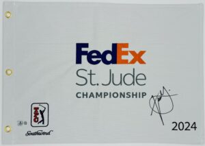 XANDER SCHAUFFELE SIGNED 2024 FEDEX ST JUDE CHAMPIONSHIP GOLF PIN FLAG BAS K59