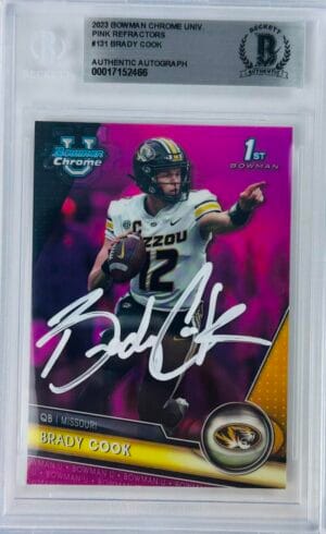 BRADY COOK SIGNED MISSOURI TIGERS SIGNED BOWMAN CHROME PINK REFRACTOR ROOKIE 466