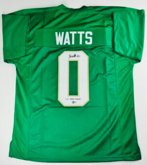 XAVIER WATTS SIGNED CUSTOM JERSEY NOTRE DAME FIGHTING IRISH AUTOGRAPH BAS J129