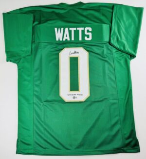 XAVIER WATTS SIGNED CUSTOM JERSEY NOTRE DAME FIGHTING IRISH AUTOGRAPH BAS J128