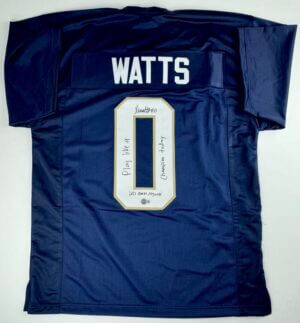 XAVIER WATTS SIGNED CUSTOM JERSEY NOTRE DAME FIGHTING IRISH AUTOGRAPH BAS J136